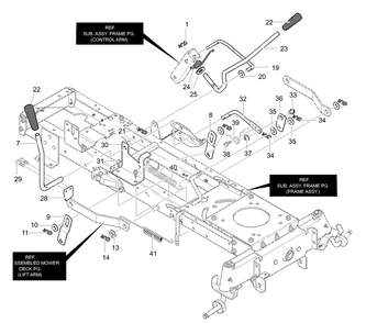 Mower Suspension Assembly Diagram and Parts List for 425608X58A 2001 Briggs and Stratton Lawn Tractor